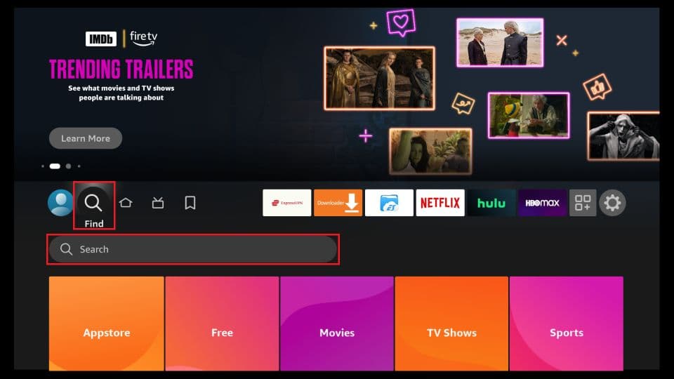 Search Downloader app for IPTV Smarters Pro installation on FireStick